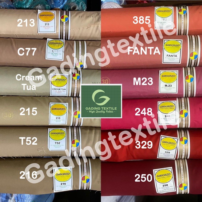 ( per 1 roll ) kain oxford sari warna sariwarna lebar 115 cm bahan baju kemeja hem seragam sekolah kerja dinas PDH PDL masker kerudung craft gamis koko tunik kaftan dress