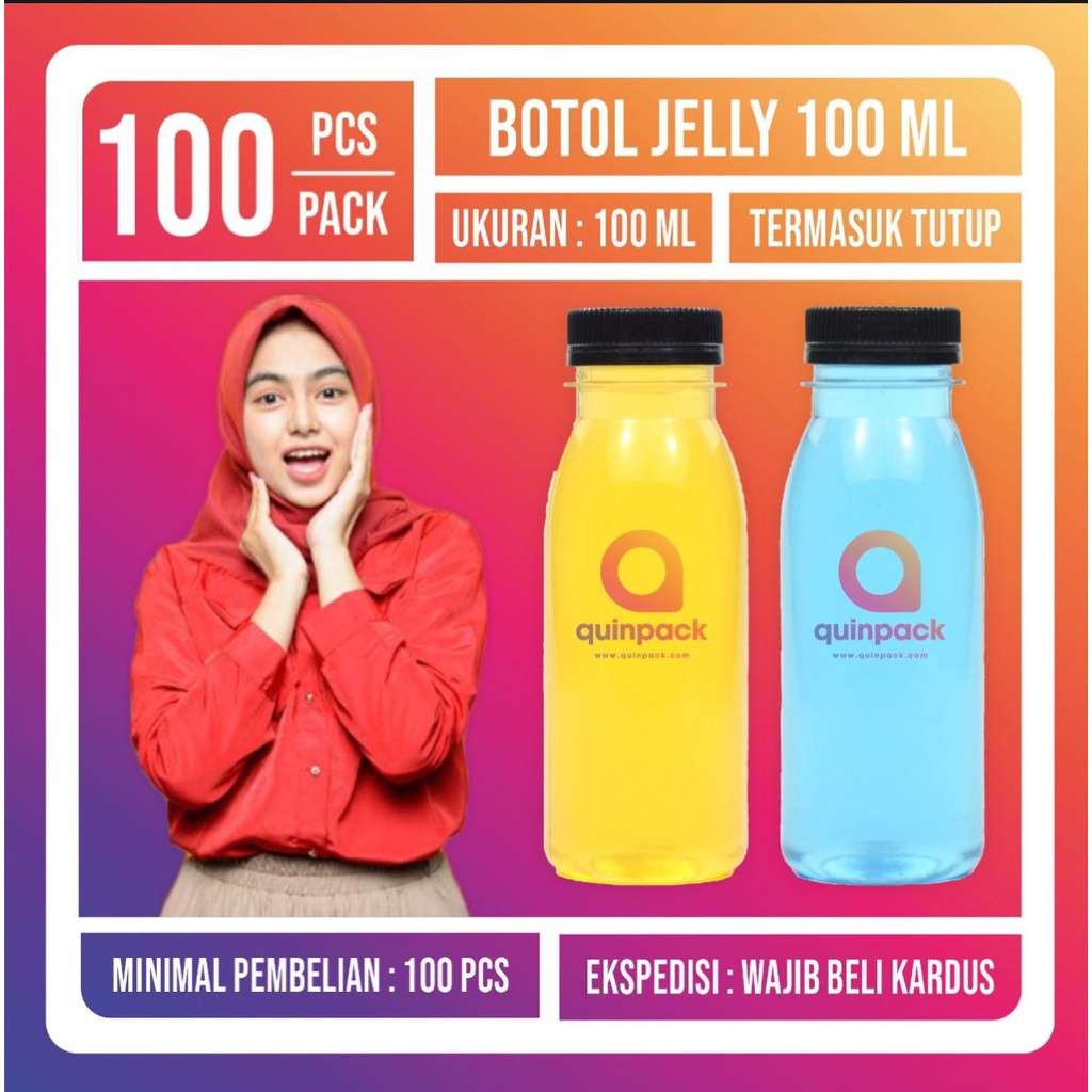 Botol Plastik jelly100 ml/Pudot 100ml/Botol JELLY/Botol zamzam 100 ml (100 Pcs)