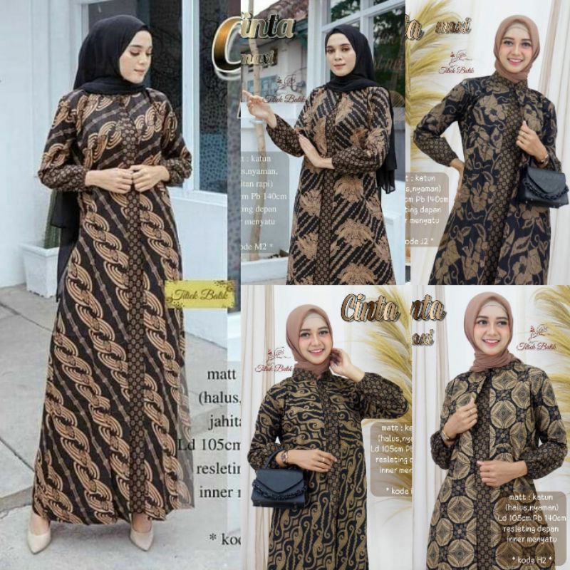 NEW GAMIS CARDI best seller couple gamis kombinasi Batik