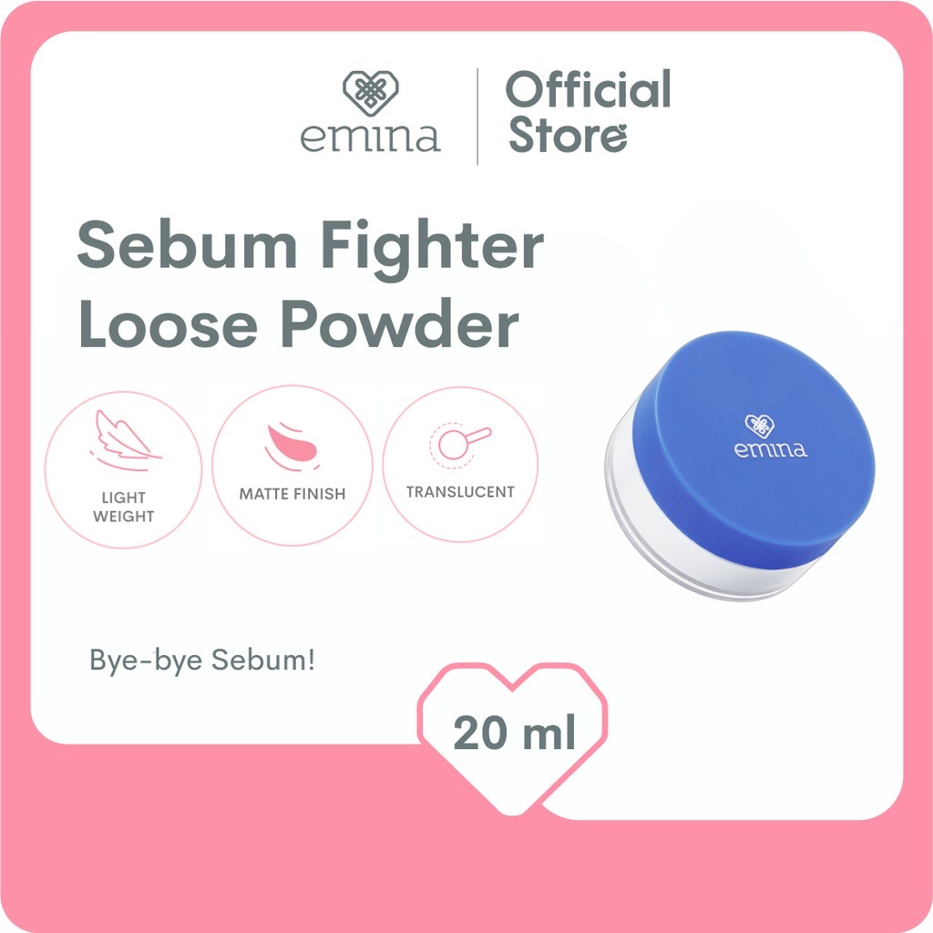 EMINA Sebum Fighter Loose Powder / Indonesia Bedak Tabur 8g / Lightweight Translucent Powder With Se