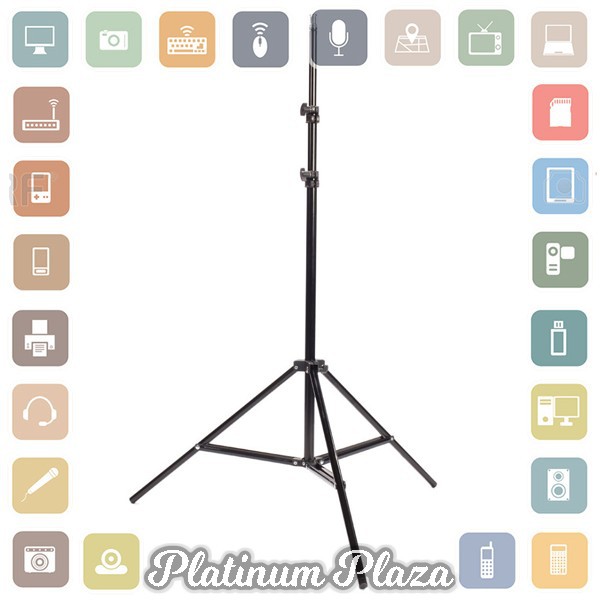 TaffSTUDIO Portable Light Stand Tripod 16mm 1/4 Thread 3 Section 200cm for Studio Lig`6AK6AN-- Black