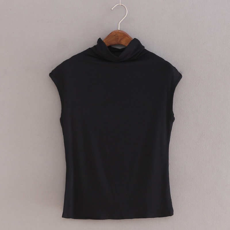 Kaos Turtleneck &quot;Emma&quot;, Sleeveless Bahan Modal, Stretch Adem Dingin