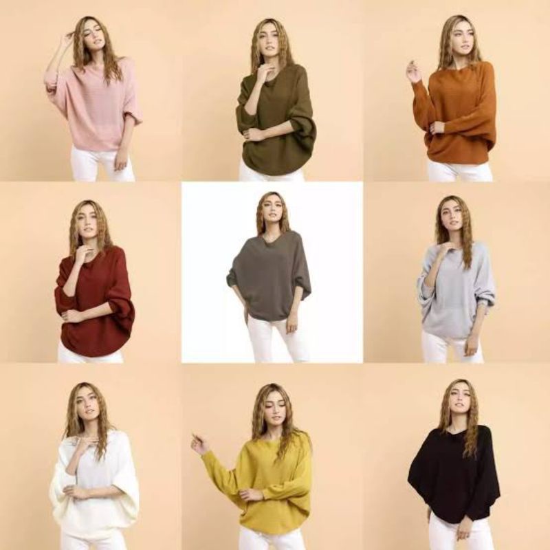 VIONA-ATASAN RAJUT// VIONA BOXY-V NECK SWEATER / ATASAN RAJUT WANITA HALUS/ ATASAN BAJU MURAH