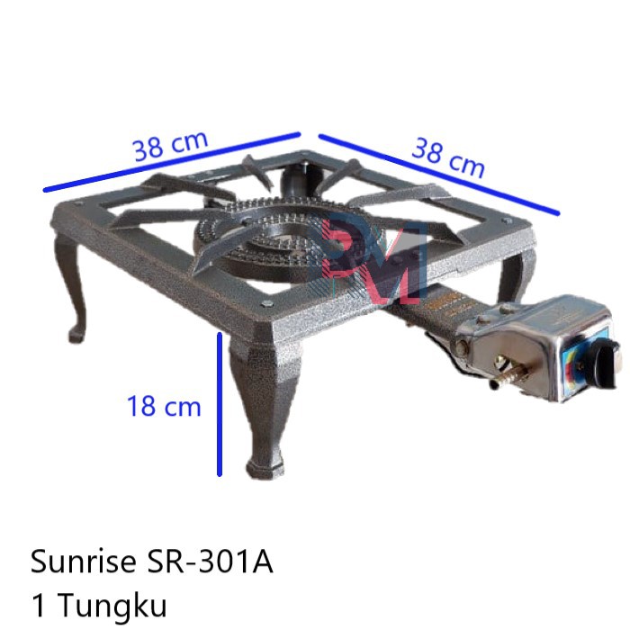 Kompor Cor Sunrise SR301A / SR 301A 301 A Auto SNI Api Seribu Kompor Jos 1 Tungku 4 kaki Murah Awet