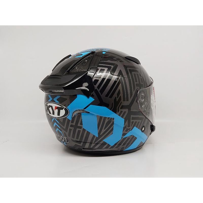 HELM KYT GALAXY FLAT R NEON GORILLA BLUE DAN GORILA REDDOBEL VISOR M L xl xxl-6
