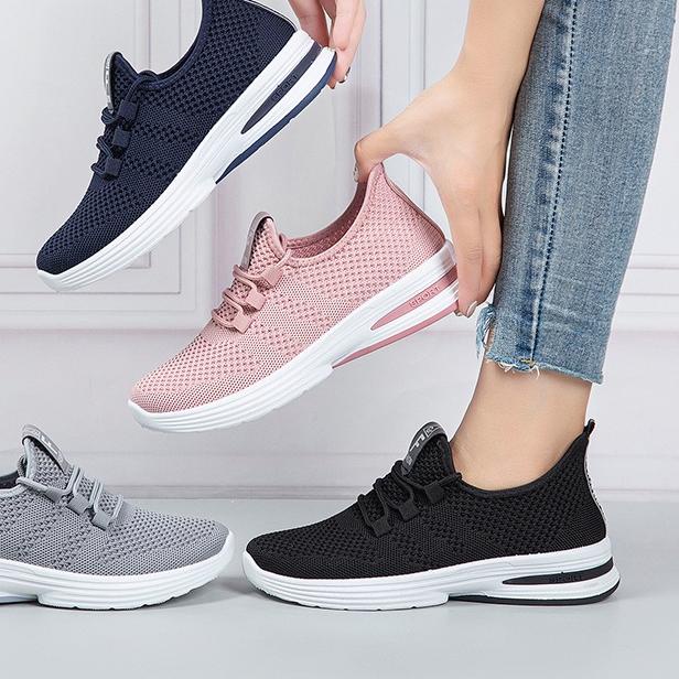 ☼ sepatu sneaker wanita rajut import premium bernapas olahraga Batavia Shoes Sepatu Import bebas bia