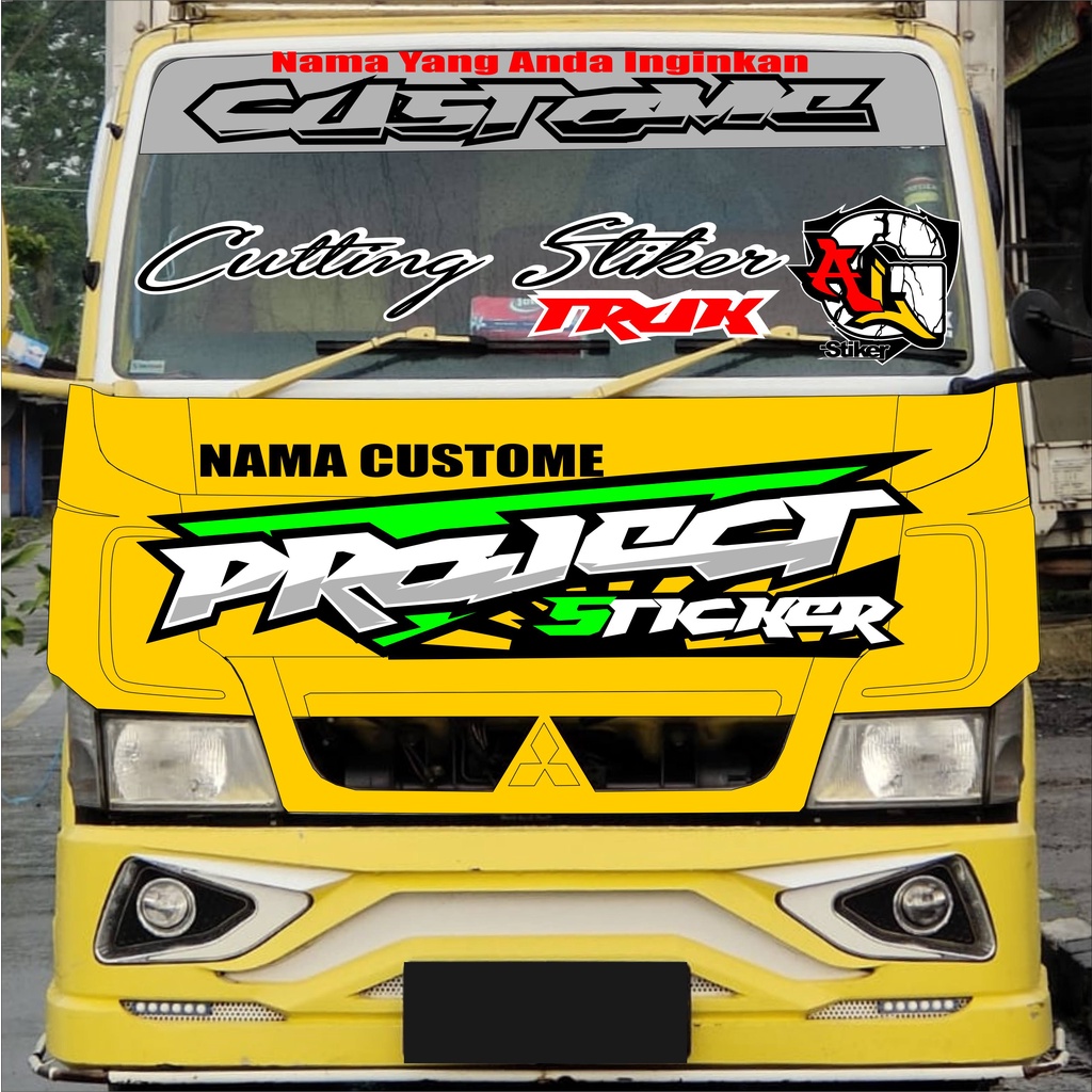 STIKER/STICKER/SC.066/CATING/CUTTING/STIKER DOP DEPAN TRUK/STIKER TULISAN DOP DEPAN/STIKER CUSTOME/S