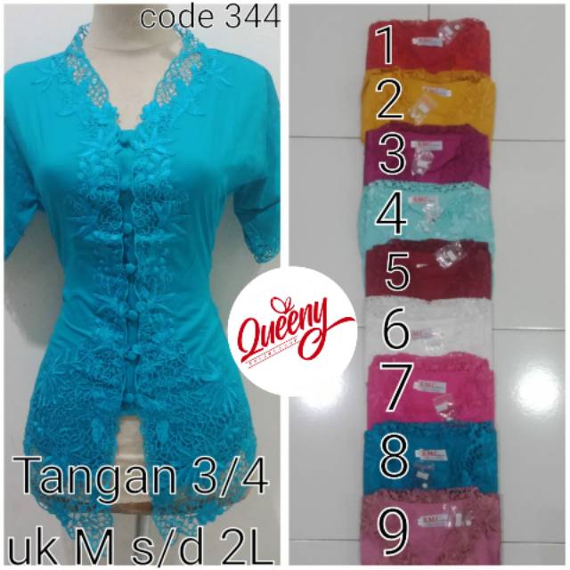 Atasan kebaya encim tangan pendek - kebaya encim katun jepang