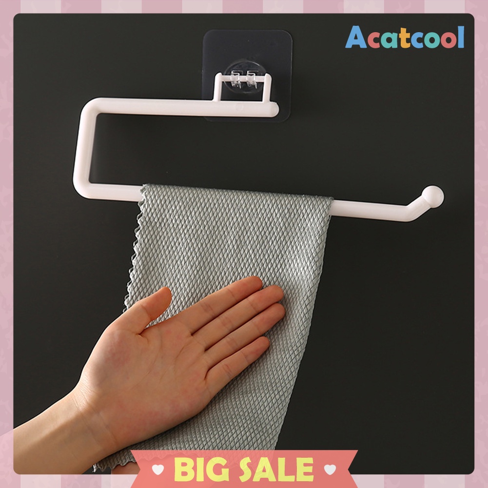 Self Adhesive Kitchen Paper Towel Holder Cling Film Storage Rack Accessory