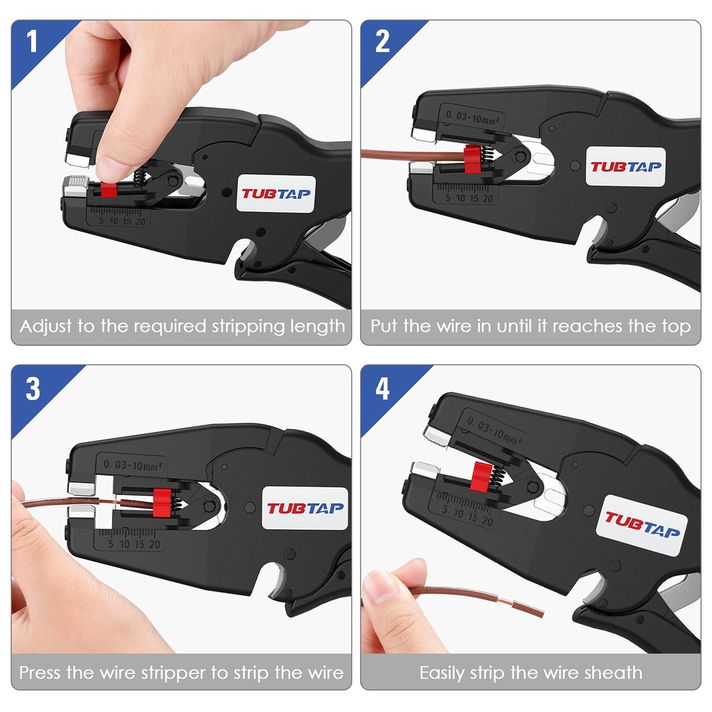 Topspot Penari telanjang tang Bekerja untuk Konduktor Tunggal 7 hingga 32 AWG Stranded atau Solid Wire, Rentang Panjang Pengupasan Otomatis 0,25-0,75 inci, Bekerja Pada Banyak Jenis Kawat kualitas tinggi Automatic Wire Stripper tang