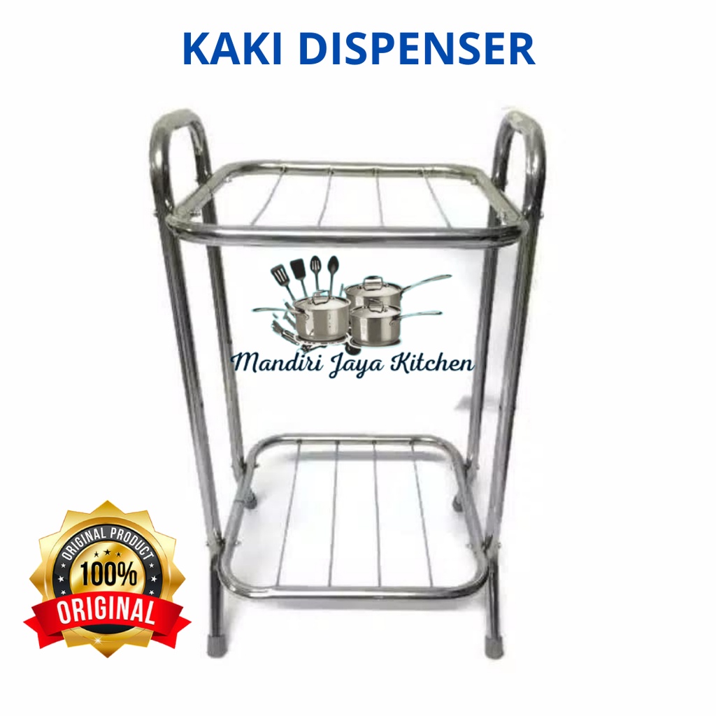 Meja Dispenser, Rak Magic Com - Kaki Serbaguna 2 susun Crome Stainless