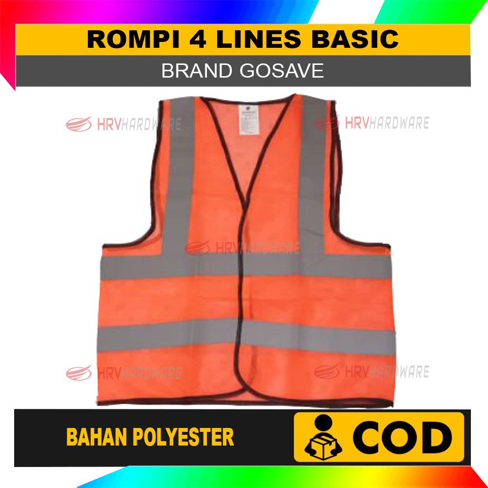 Rompi Safety 4 Lines Safety Vest Rompi Proyek SCOTLIGHT