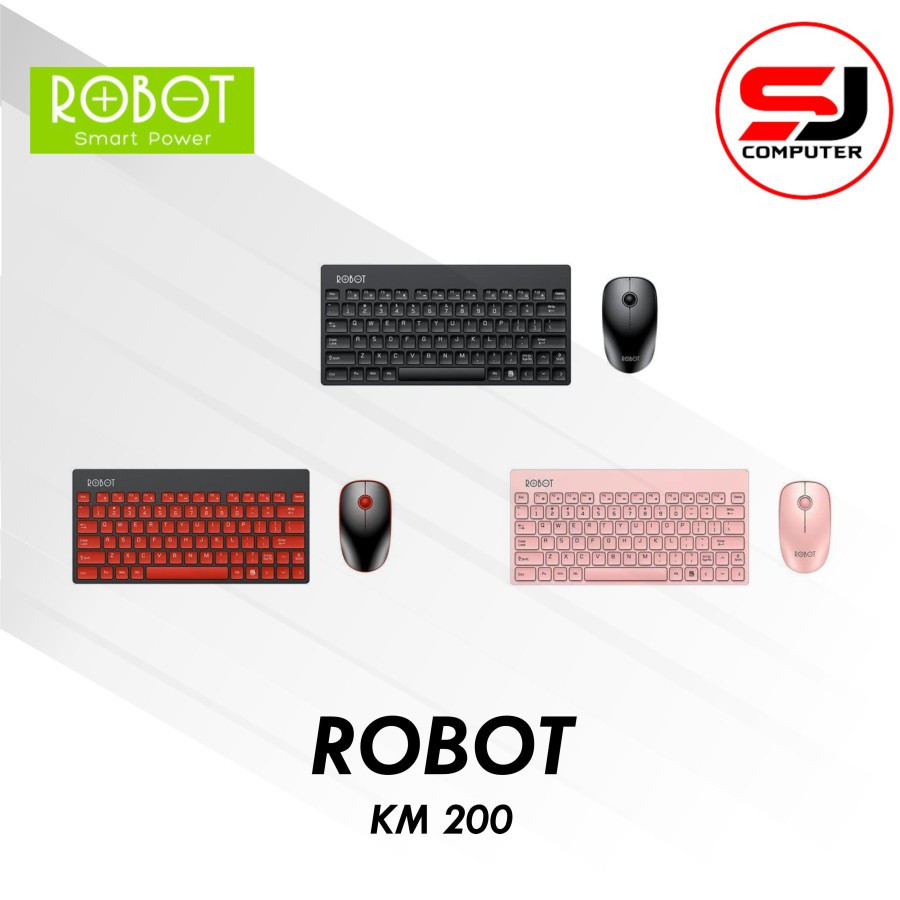 Robot KM3000 Portable Multimedia Wireless Keyboard &amp; Mouse Combo