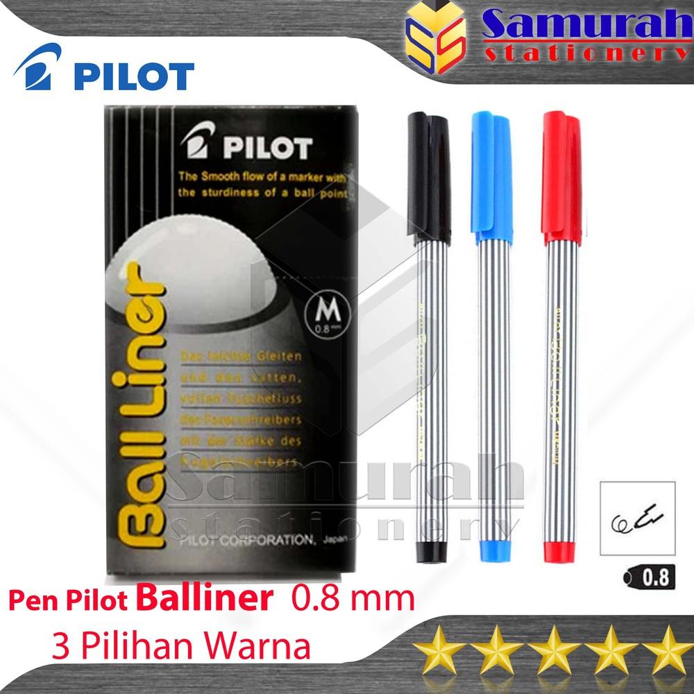 

[PRODUK EWCRP] Ballpoint Pilot Balliner 0.8 mm / Pulpen Baliner 08 mm / Pen Cabut Tebal Tanda Tangan Hitam - Biru ZVY