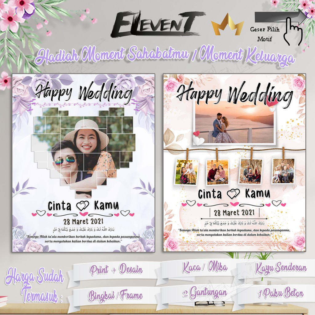 Bingkai Kaca Custom10R Unik Hadiah Kado Wisuda Graduation Wedding
