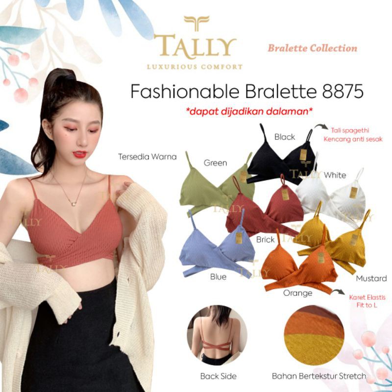 TALLY 8875 Bralette tali silang kemben polos tali silang