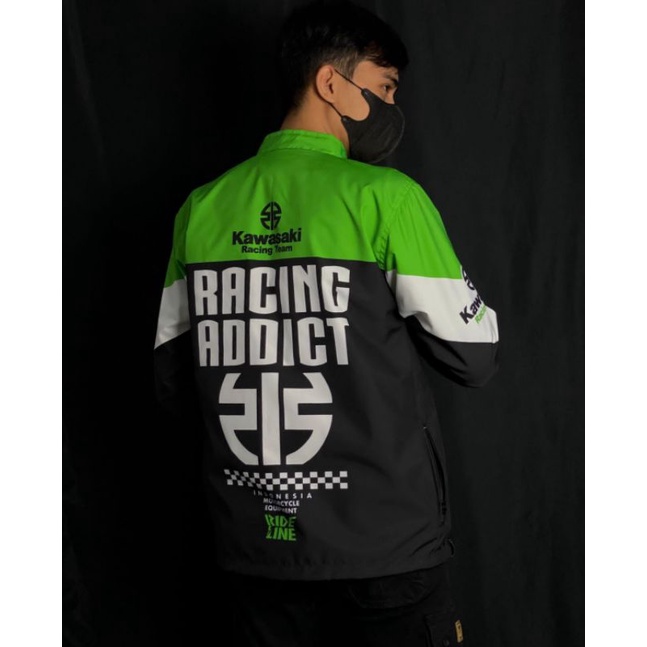 ✅ [WATERPROOF] JAKET NASCAR VINTAGE KAWASAKI RACING TEAM HOODIE SUNMORI RACING ADDICT