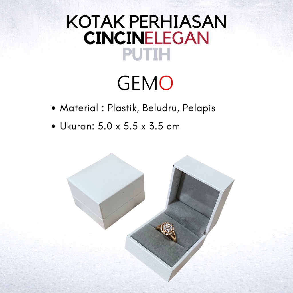 Kotak Perhiasan Elegan Putih Set , Box Cincin, Kalung, Gelang, Anting, Liontin, Tempat Jewelry Murah, Unik, Lucu untuk Tempat Wadah Seserahan / Akad Pernikahan / Hantaran Tunangan Harga Paling Cocok untuk Aksesoris Emas Berlian/ Perak Permata