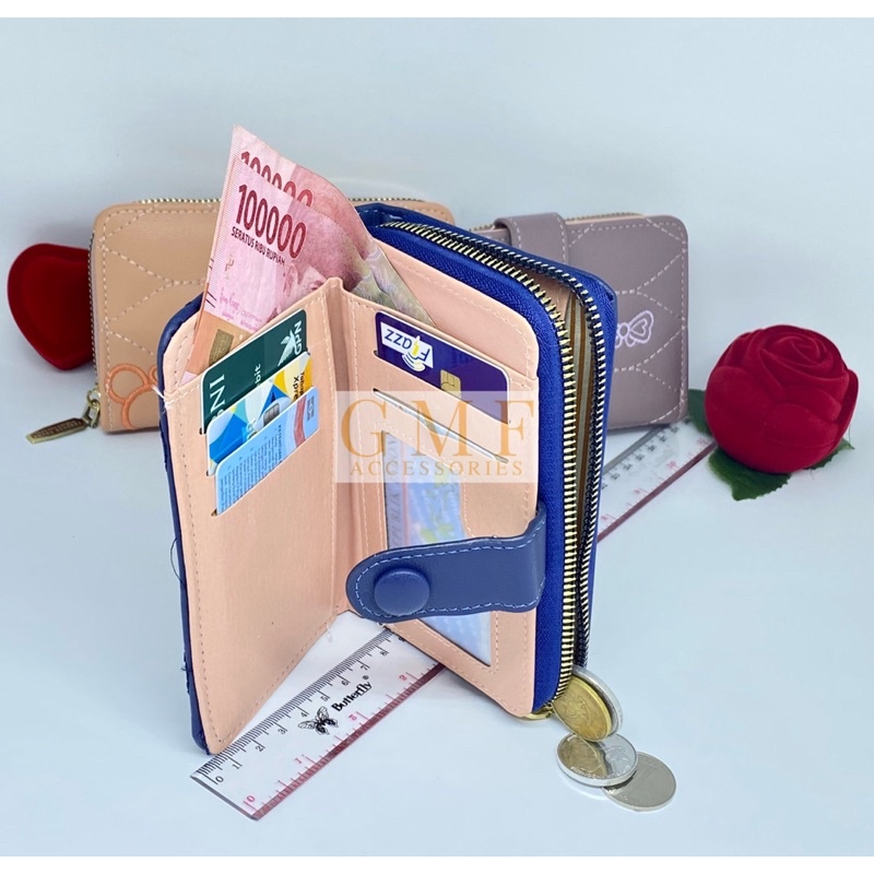 Dompet Wanita Dompet Lipat Ada Slot Kartu Fashion Trendy Korea Impor