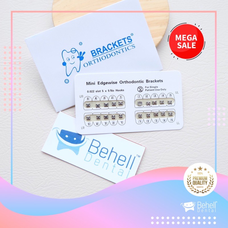 BRACKET BEHEL AMPLOP BIRU • Permanen ORTHODONTICS BRACES KAWAT GIGI FANCY EDGEWISE 0.22 NO HOOK MINI - Kawat Dental Metal