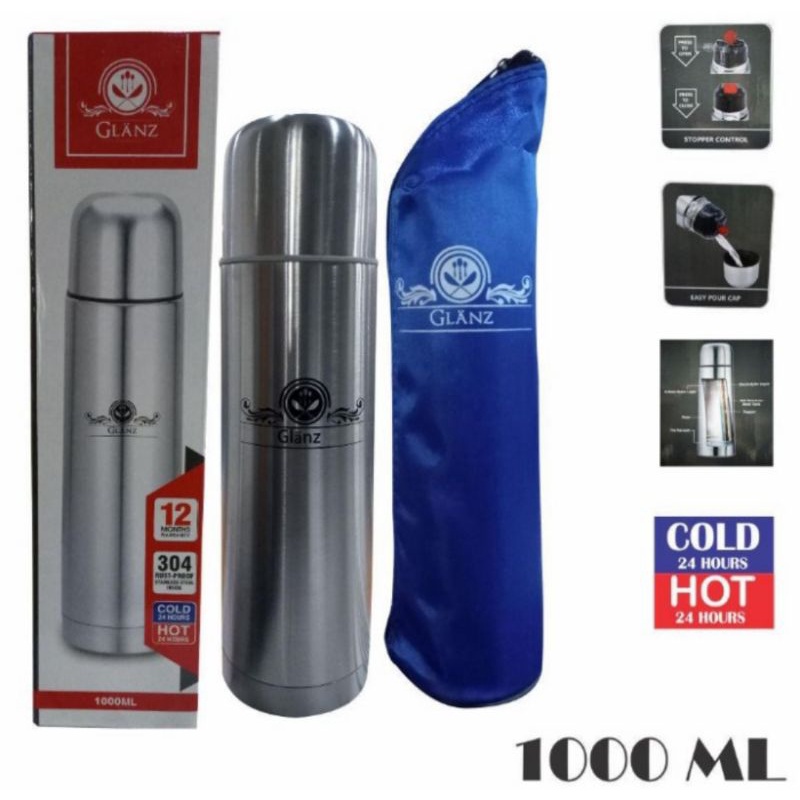 termos air panas/dingin stainless steel glanz 1000ml(1liter)