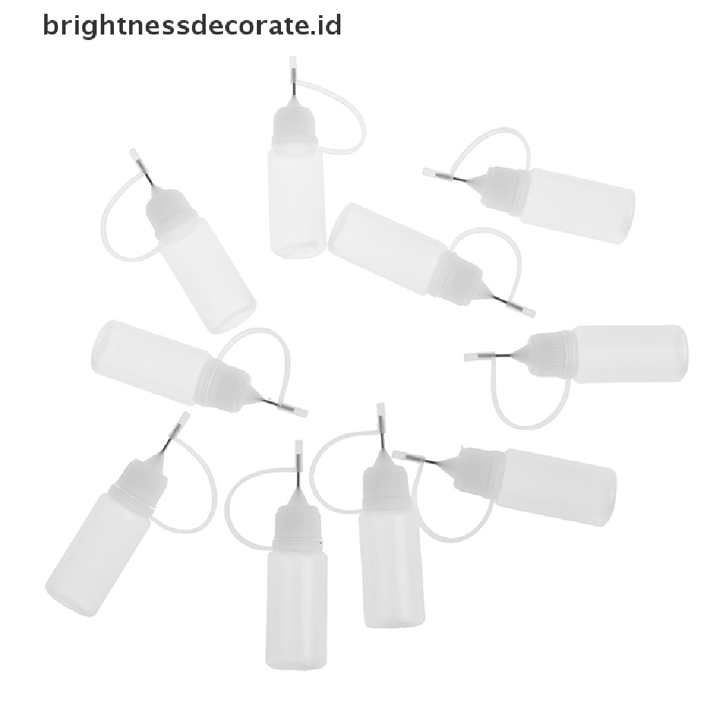 10pcs Botol Aplikator Lem 10ml Model Remas Untuk Kerajinan Kertas Quilling