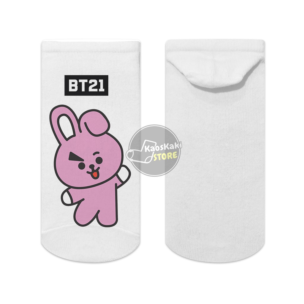 Kaos Kaki Pendek/BT21 Ankle Low socks motif BT21 KAOSKAKI BT21 MURAH KAOSKAKI BTS MALANG-Cooky