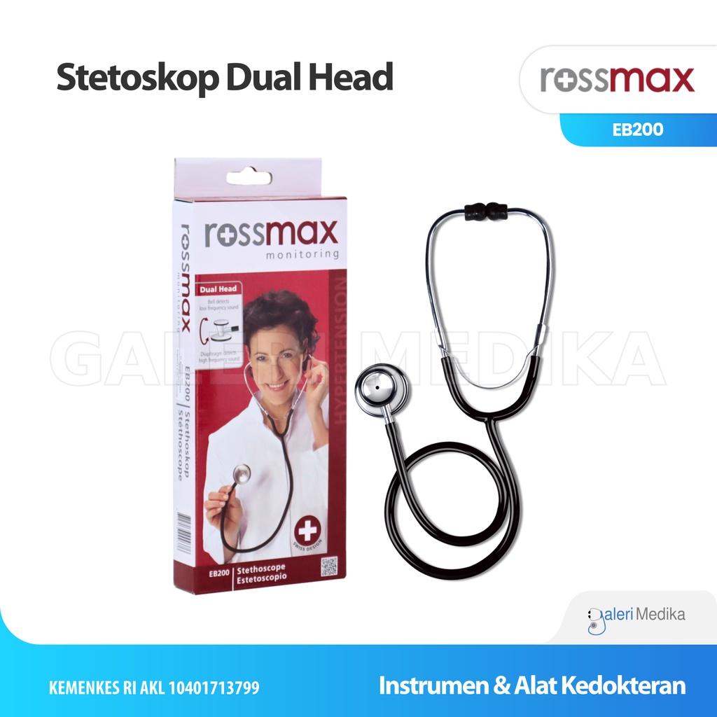 Stetoskop Rossmax EB200 Dual Head Aluminum Chest Piece / Stethoscope - Stetoskop Perawat / Stetoskop Kedokteran / Stetoskop Umum