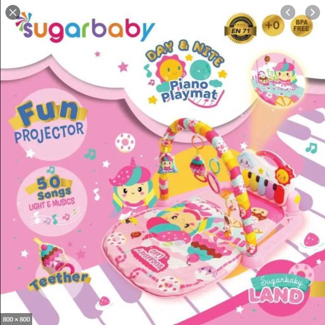 Sugar Baby All in 1 Playmat Piano Playgym Day &amp; Night (New Design)