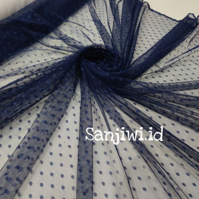 Kain Tile Polkadot/Kain Tille Dot/Soft Tulle-Navy