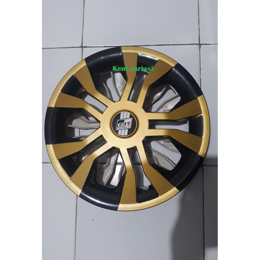 Cover Dop Velg Ring 13 / 14  GR Sport Mobil Hitam Gold Universal