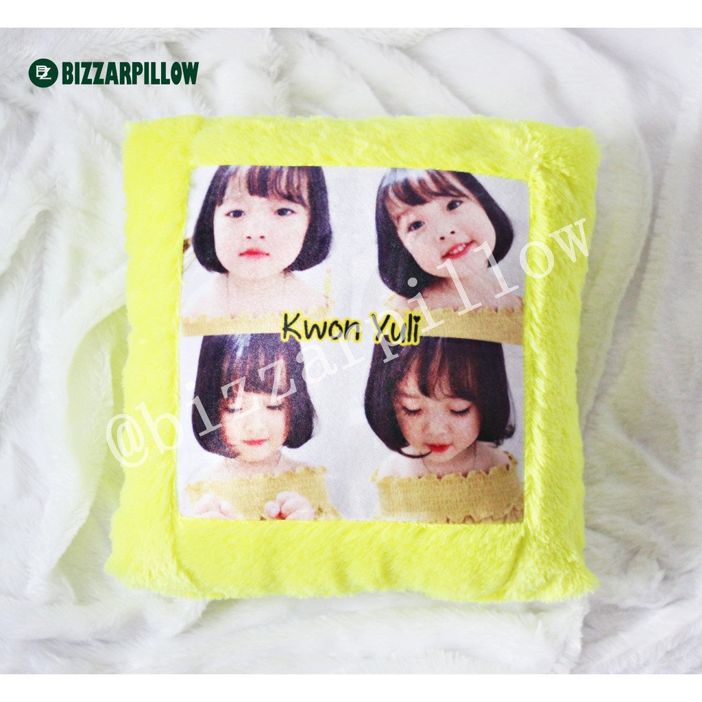 Bizzarpillow  Bantal Foto Custom Bulu Rasfur 40x40 cm BZ014