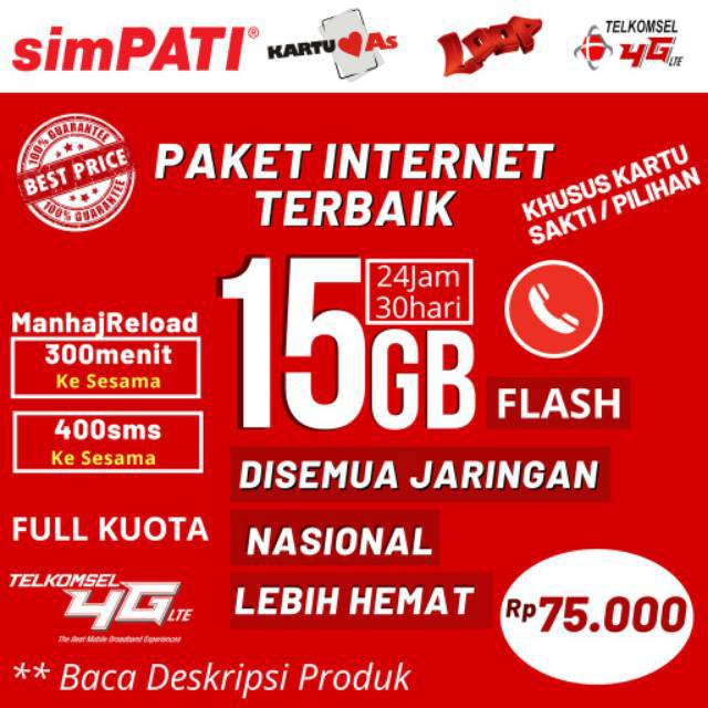 Internet Terbaik 15gb 17gb Full Combo Telkomsel Kuota Sakti Kuota Murah Kuota Telkomsel Shopee Indonesia