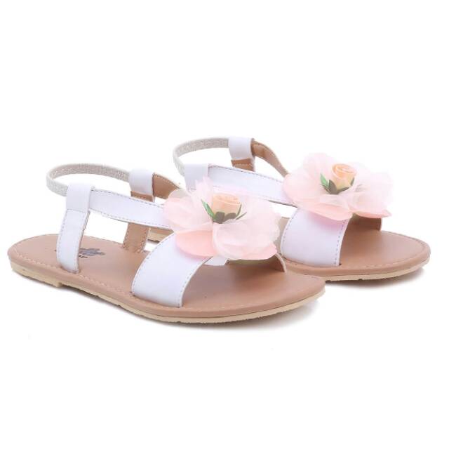 SALE SANDAL ANAK PEREMPUAN SENDAL ANAK CEWEK WARNA PUTIH UKURAN 29 30 31 32 33 34 USIA 7 8 9 10 11