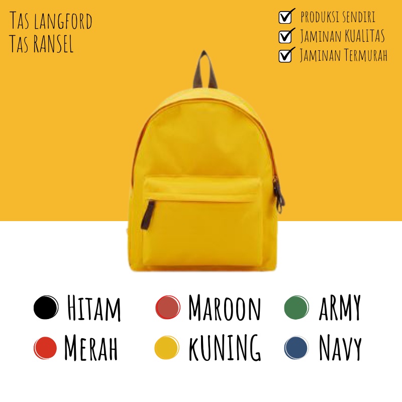 Tas Ransel - Mini Backpack Punggung Bahu Polos Sekolah Travelling Anak Remaja Kekinian Model Fashion Terbaru Korea Simple Elegan Casual Perempuan Wanita Cewek