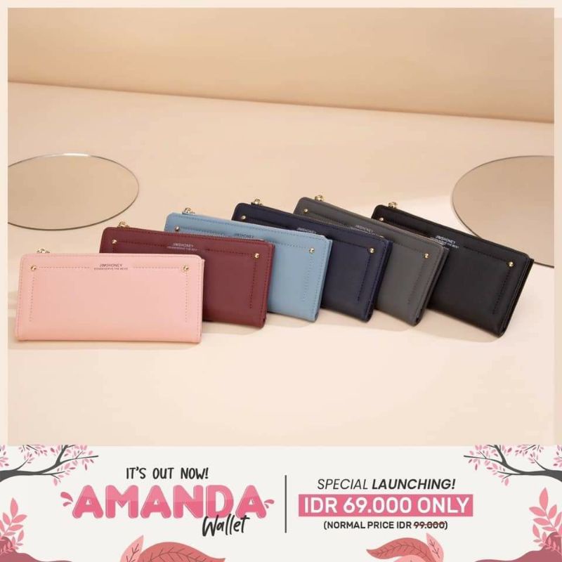 Amanda wallet by Jimshoney/Promo dompet panjang simple Original