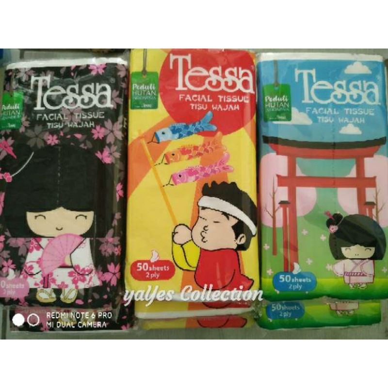 Tessa Tisu Kering 50 ' s Tissue Wajah Facial Tisue Tesa Travel Traveling