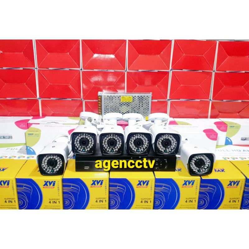 Paket cctv 6 kamera outdoor lens 5mp 1080p turbo ir sony