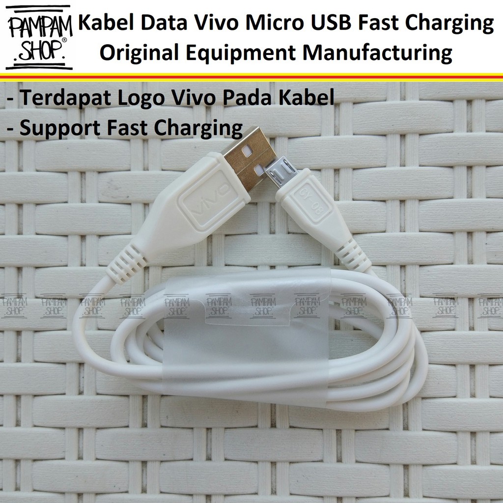 Kabel Data Vivo Fast Charging 2A Ampere Micro USB Original V5 Plus V5S V7 Y65 Y69 Y21 Y53 Y55 Y55S