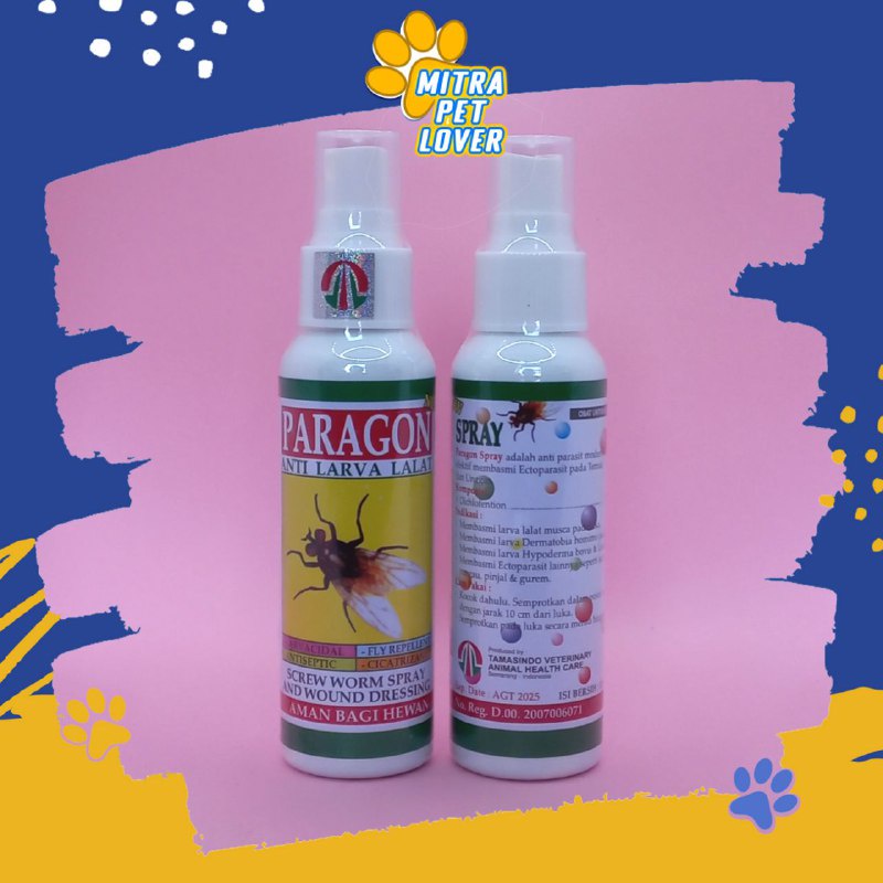 OBAT ANTI LALAT KUCING ANJING - PARAGON SPRAY 120 ML ORIGINAL - SPRAY SEMPROT PENGUSIR LARVA PARASIT KUTU FOR CAT KITTEN DOG PUPPIES MURAH - PET ANIMAL HEALTHCARE AND VETERINARY TAMASINDO OBAT KESEHATAN DAN VITAMIN HEWAN BINATANG PELIHARAAN MITRAPETLOVER