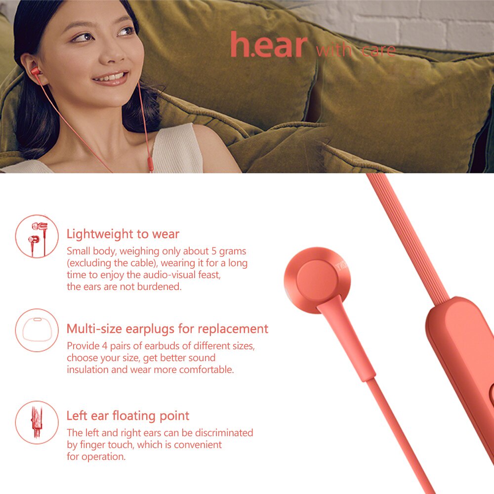 Sony IER-H500A Handsfree Stereo Dengan Mikropon + Plug 3.5mm Untuk Mendengarkan Musik