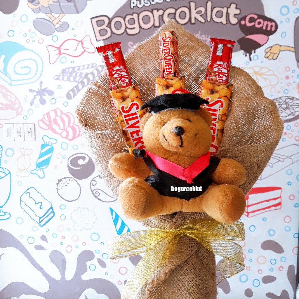 

Buket Wisuda Boneka Mix Coklat