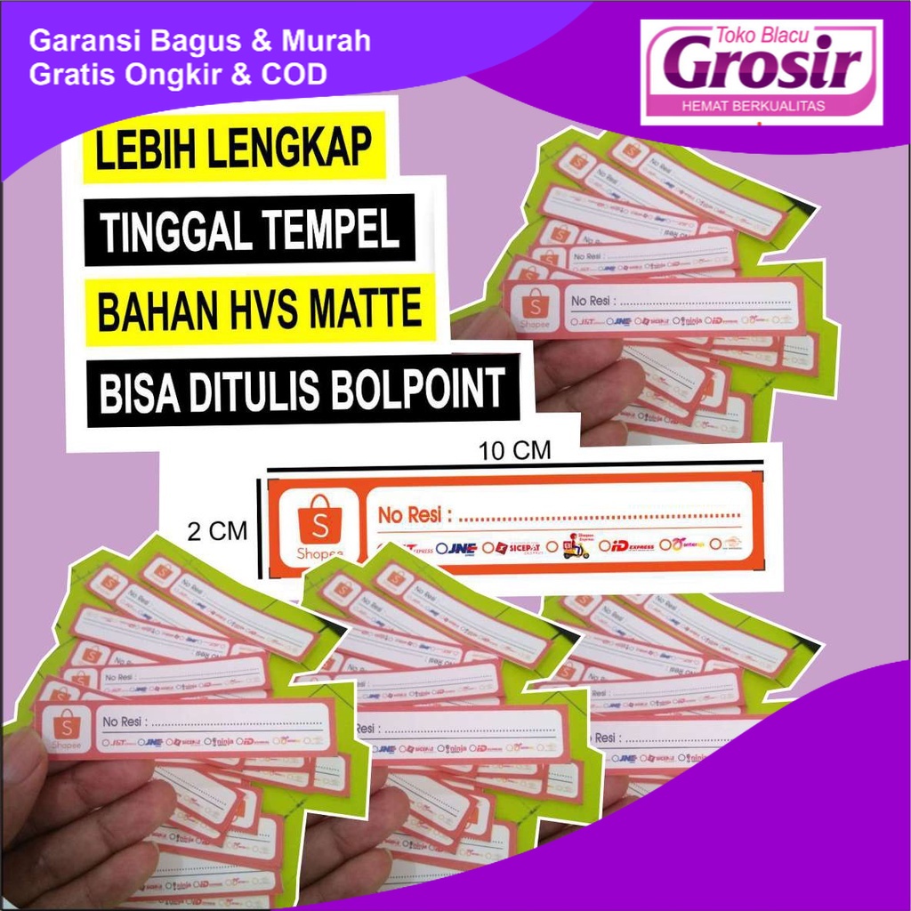 

stiker delivery kertas label resi resi pengiriman lengkap Cetak di Toko_Blacu