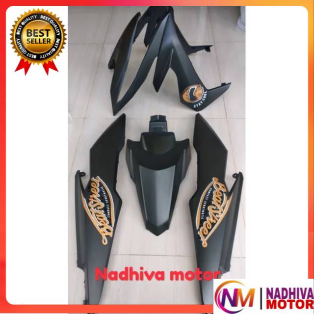Paketan cover body honda beat street hitam doff