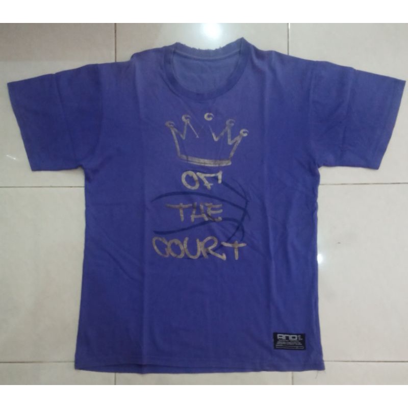 kaos AND1 size XL  warna ungu - Second (minus dileher agak rusak) (LD: 110 cm, Panjang : 75 cm)
