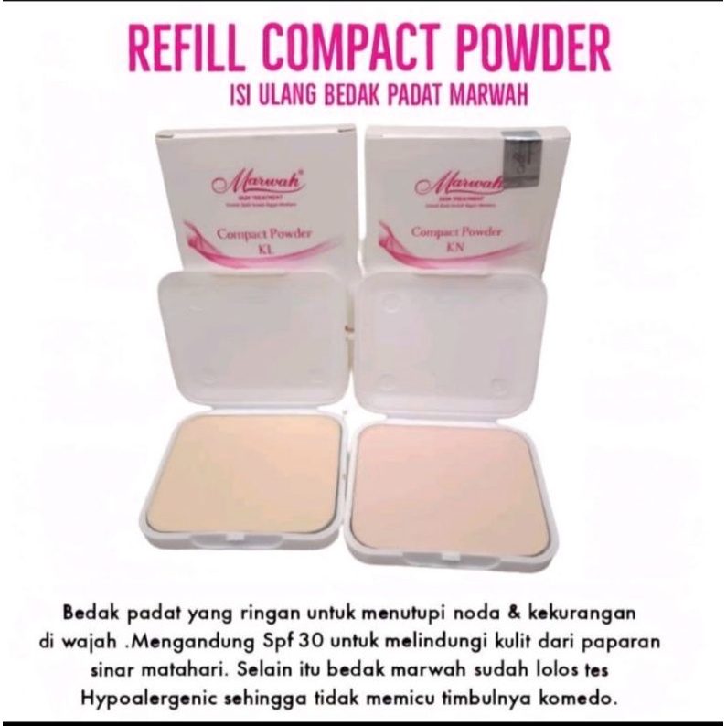 REFILL COMPACT POWDER MARWAH, ISI ULANG BEDAK MARWAH, BEDAK GLOWING MARWAH, MARWAH BEDAK PADAT, MARW