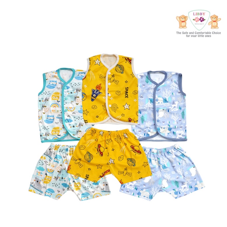 6.6 SALE 1 Setelan Setelan Kutung Travel Around Universe Libby Murah NB, 3-6,S,M,L, 2L,XL, XXL Pakaian Bayi Libby CBKS