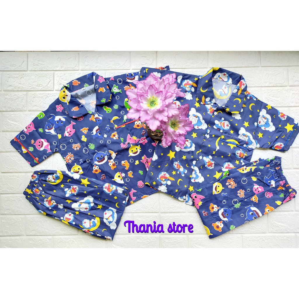 piyama junior baju tidur tanggung 8,10,12 6-11tahun laki laki perempuan