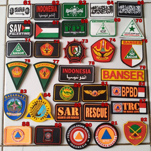 patch rubber LOGO EMBLEM/tempelan karet velcro/topi/jaket/kaos/tas/tactical airsoft outdoor