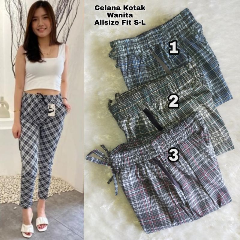 ☄️COD☄️ Celana Kotak Wanita / Referensi Celana Cotton Wanita Premium